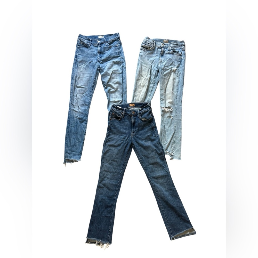 Mothers Denim‎ Insider Crop Fray Stunner Zip Women's Jeans 24 26 LOT of 3 READ✅
